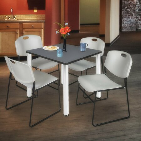 KEE Square Tables > Breakroom Tables > Kee Square Table & Chair Sets, 30 W, 30 L, 29 H, Grey TB3030GYBPCM44GY